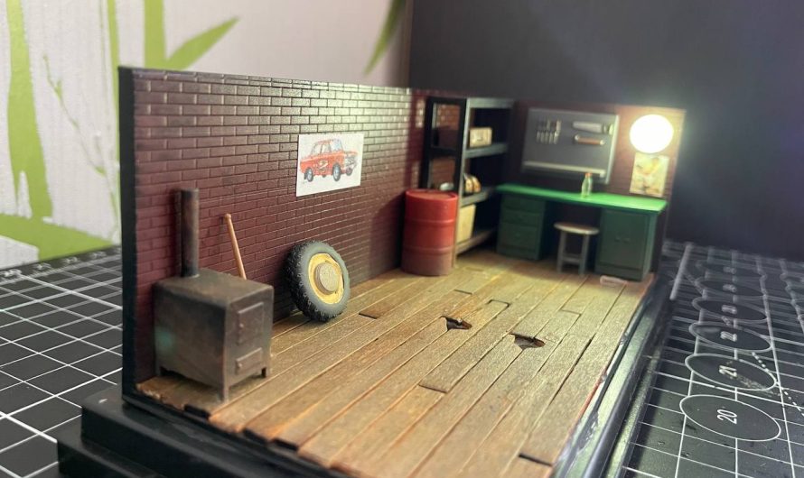 Переделка бокса в диораму гаража 1/43